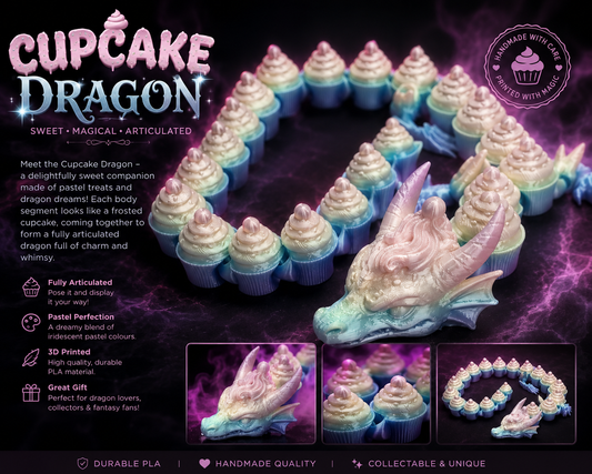 🐉🧁 Cupcake Dragon – Sweet, Magical & Fully Articulated! 🧁🐉