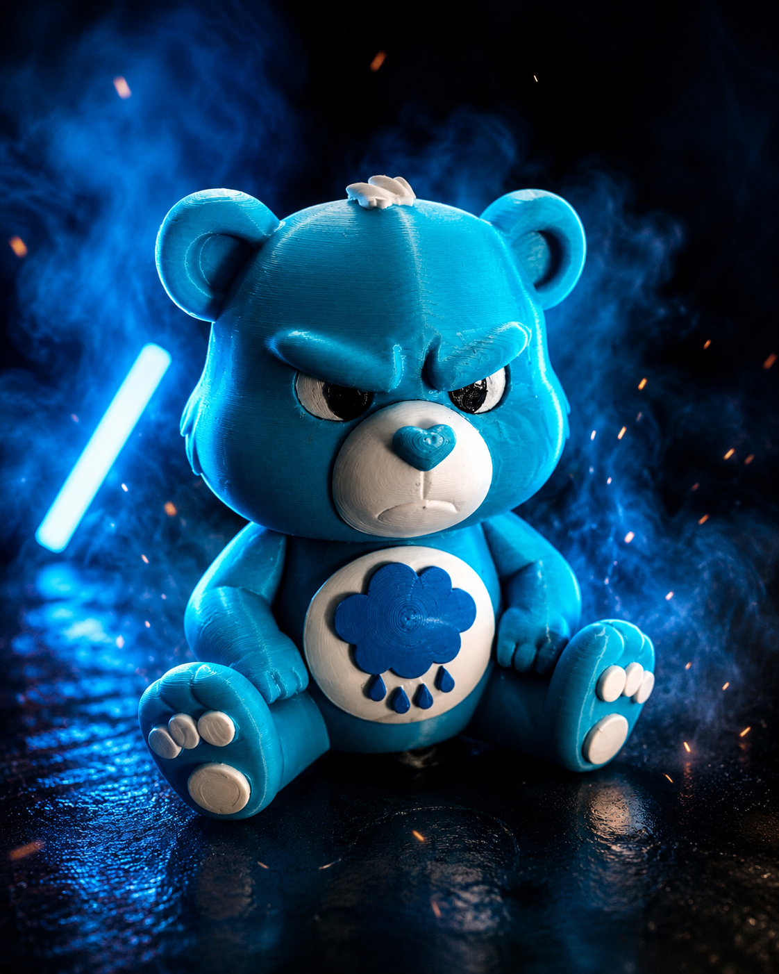 Grumpy Blue Bear